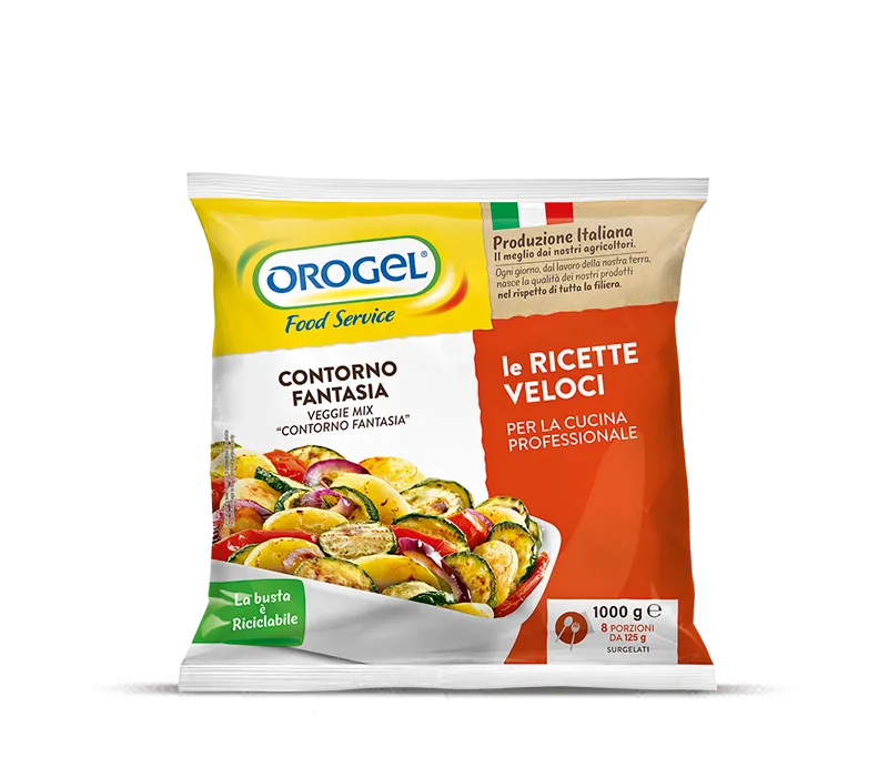 Sacchetto del Contorno Fantasia Orogel, un mix vivace di verdure selezionate per piatti creativi.