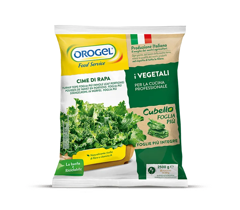 Confezione Cime di Rapa a Cubetti Foglia Più Orogel, qualità superiore e praticità.