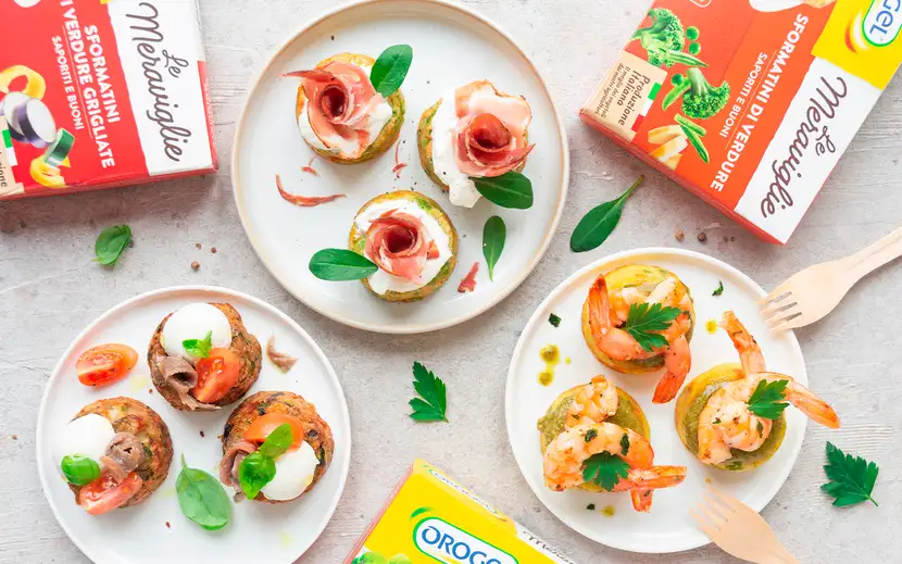 Linea Meraviglie Orogel: tre piatti pronti e gustosi, con la loro confezione distintiva.