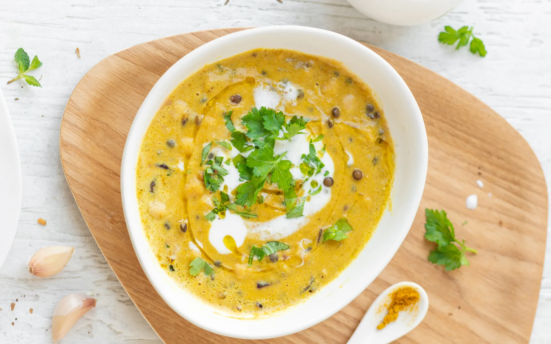 Zuppa ceci e lenticchie Orogel Indiana: un curry giallo speziato con riso basmati.
